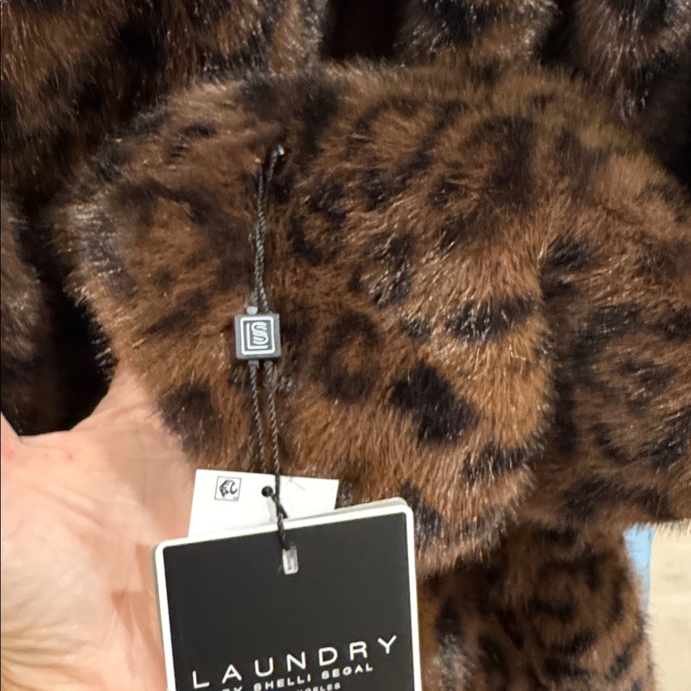 Laundry Leopard Print Faux Fur Coat - Picture 5 of 9